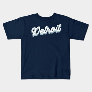 detroit cursive script Kids T-Shirt